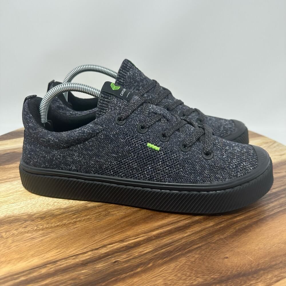 Cariuma Ibi Low Stone Black Knit Sneakers Shoes - Men’s 8.5 / Women’s 10 - NEW
